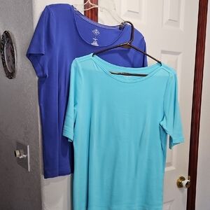 St. John's Bay Women's Tees in Blue and Light Blue